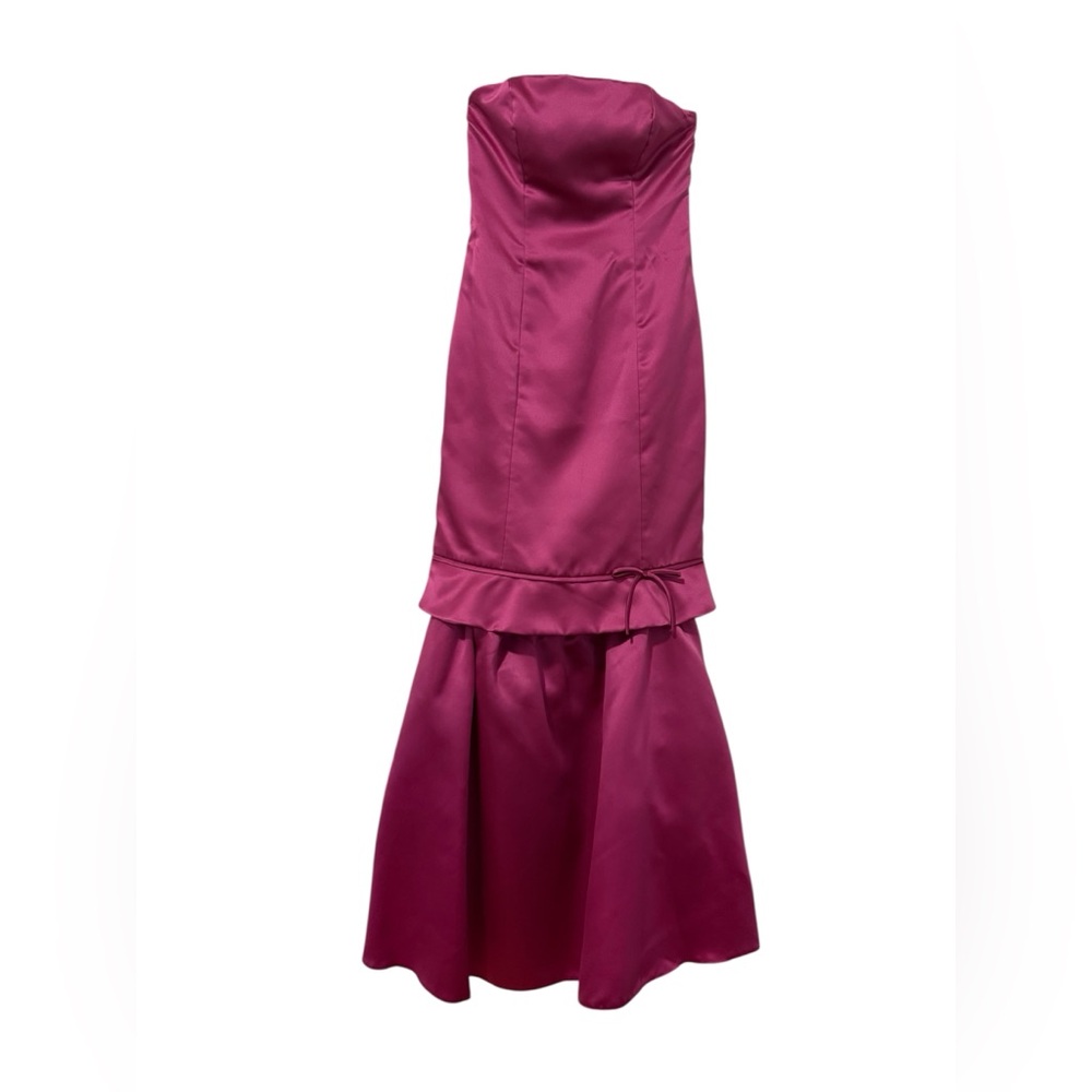 Vintage Pink Strapless Jim Hjelm Formal Cocktail Maxi Dress (Size 4)
